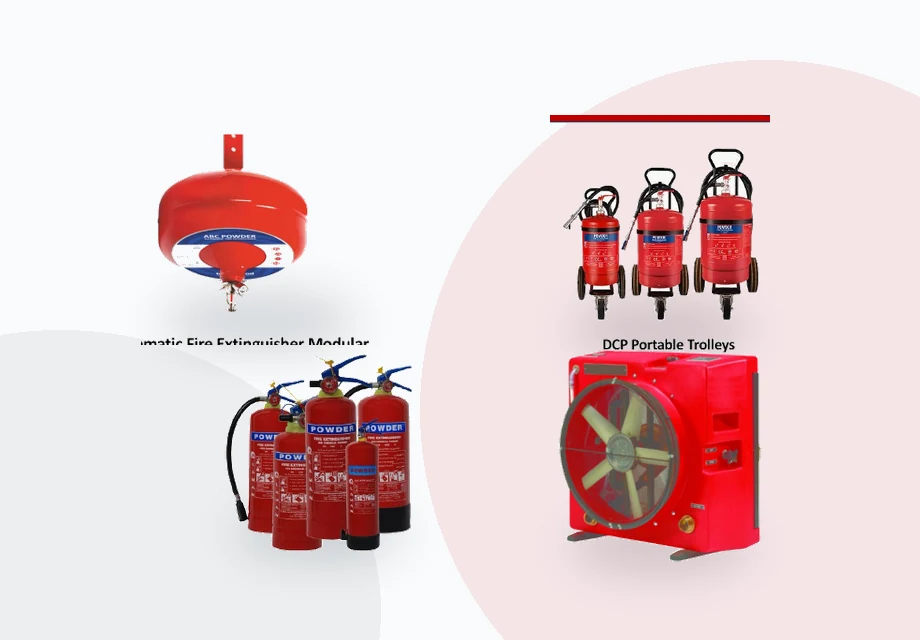 DCP portable, trolley and automatic fire extinguishers