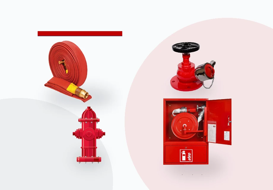 Fire hydrant valve, delivery hose and hose reel cabinet